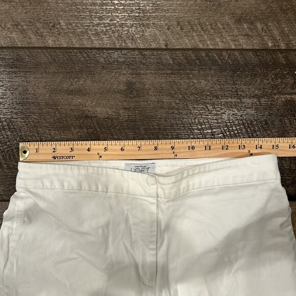 ANN TAYLOR LOFT Stretch White Straight Leg Ankle Slit Trouser Size 12 - Picture 7 of 8